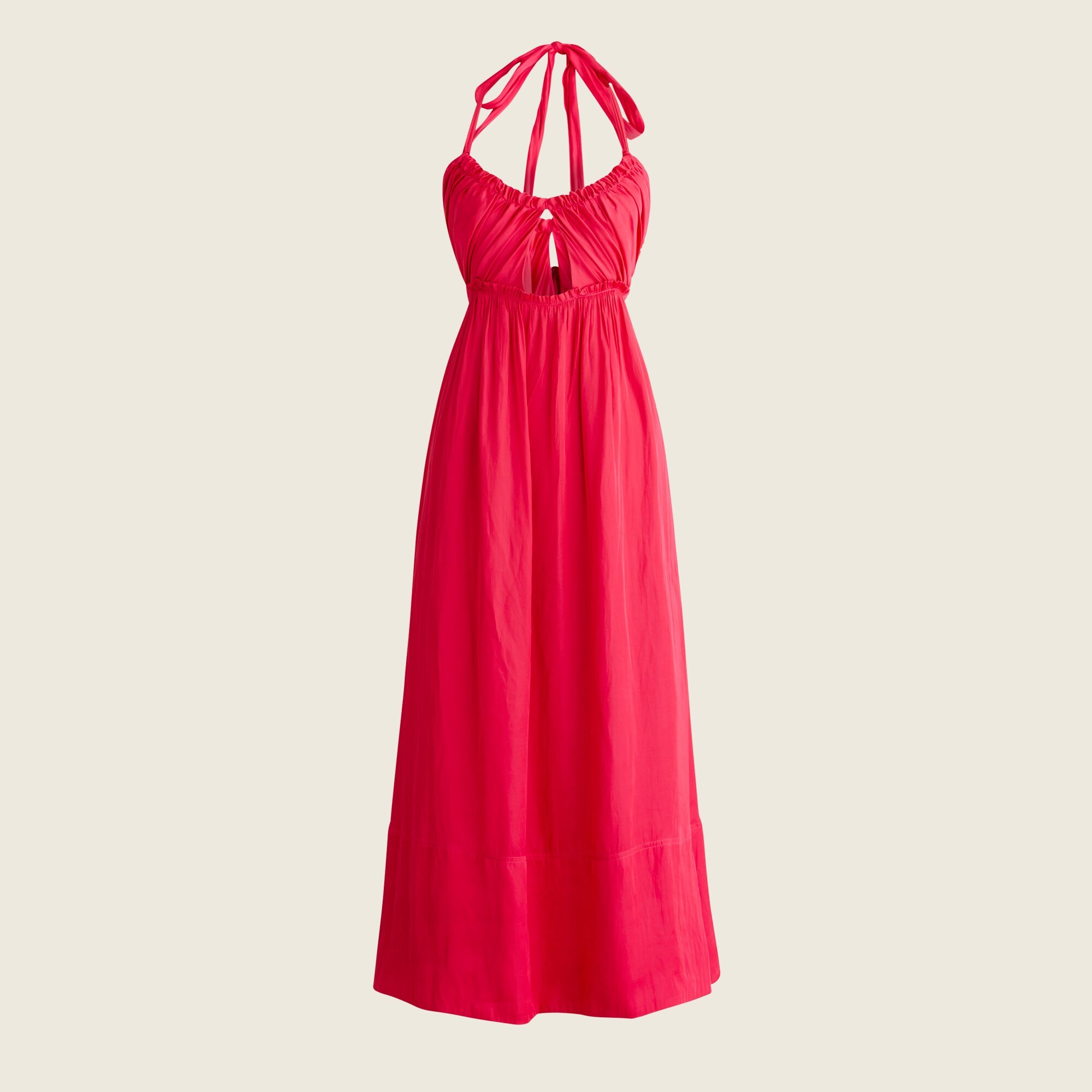 Halter cutout dress in featherweight satin