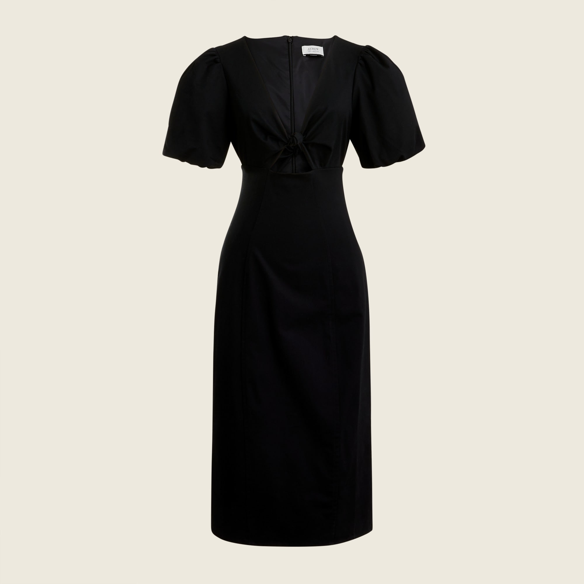 J.Crew Cutout puff-sleeve dress in cotton twill