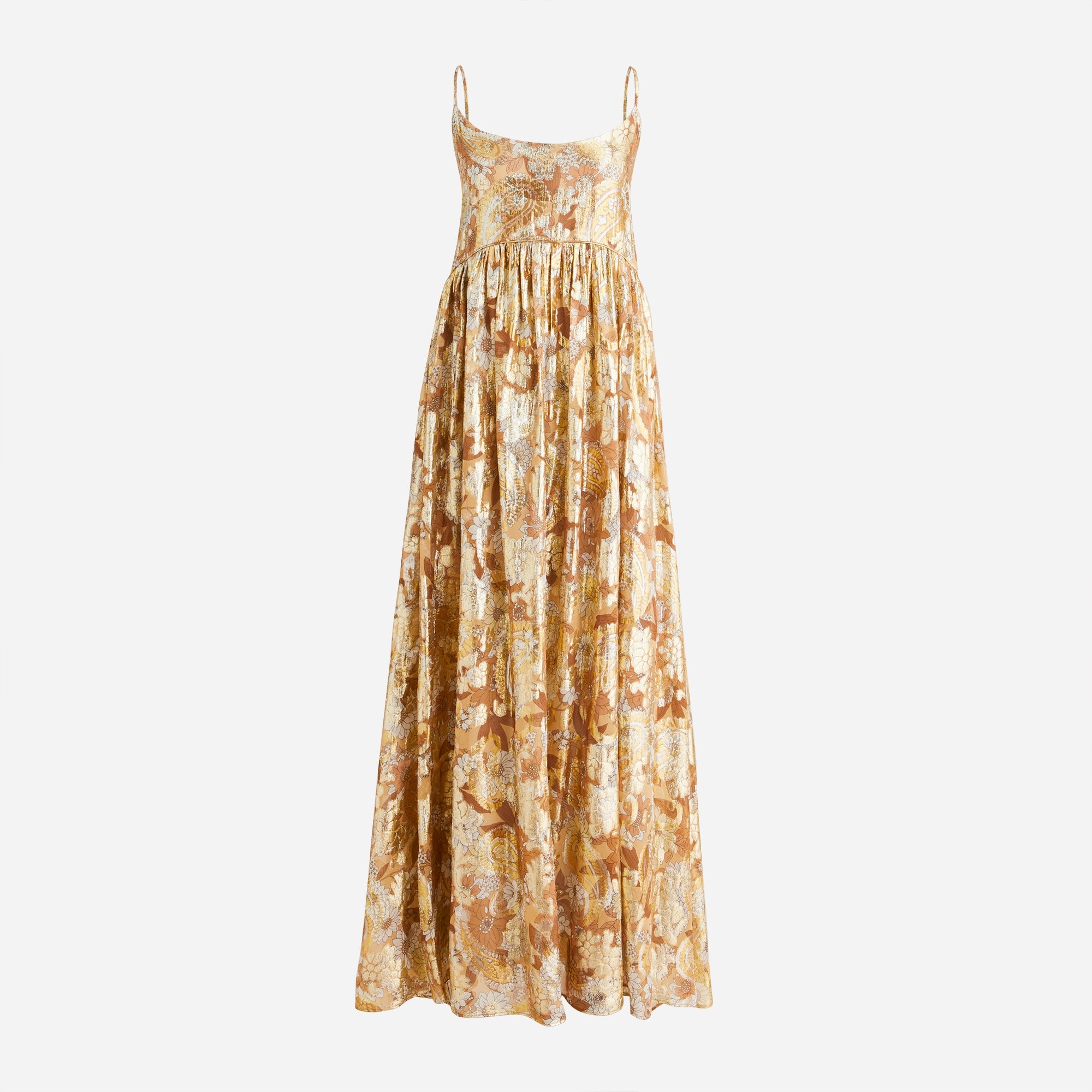 J.Crew: Collection Scoopneck Dress In Lurex® Metallic Threads Chiffon ...