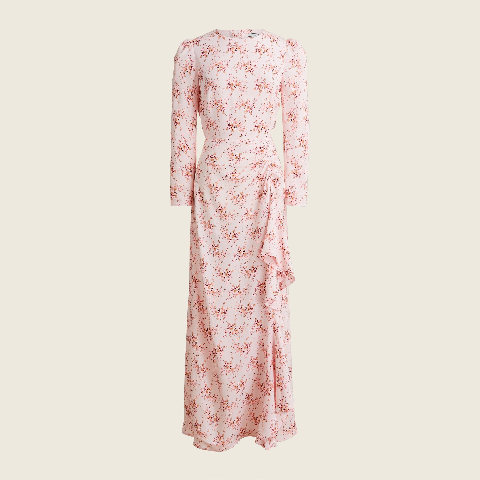 Ruffle silk dress in freesia floral