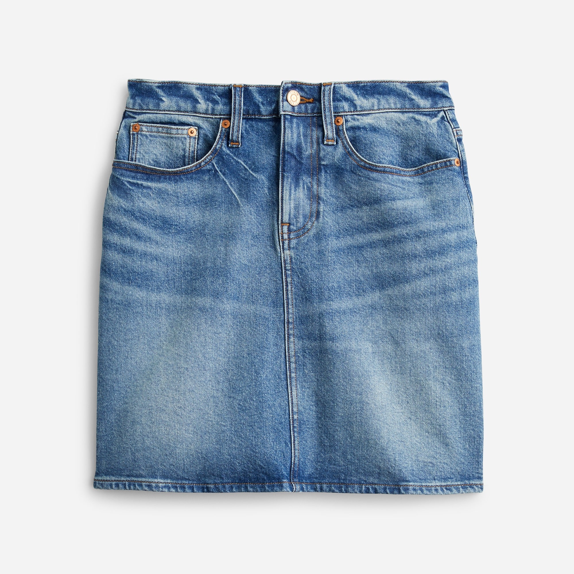 Denim mini skirt in light sky wash