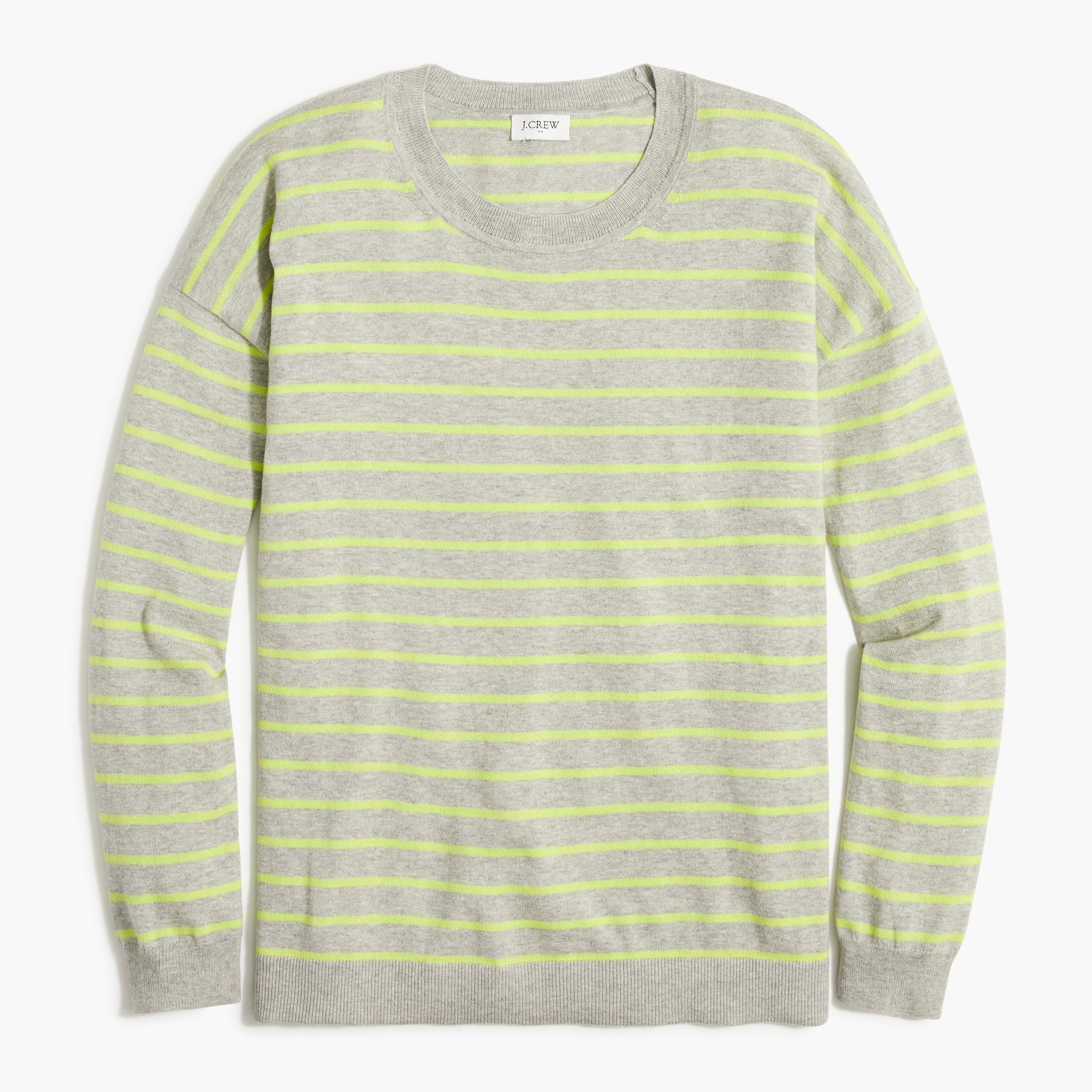 Striped Crewneck Drop Shoulder Cropped Knitting Sweater main image 0