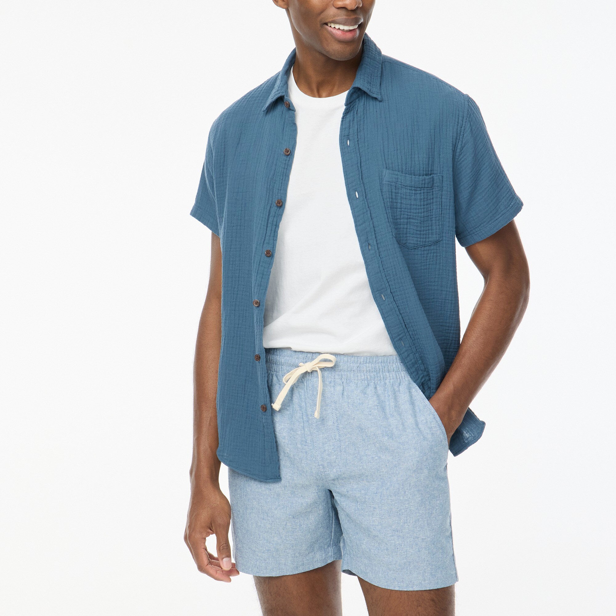  Linen-blend dock short
