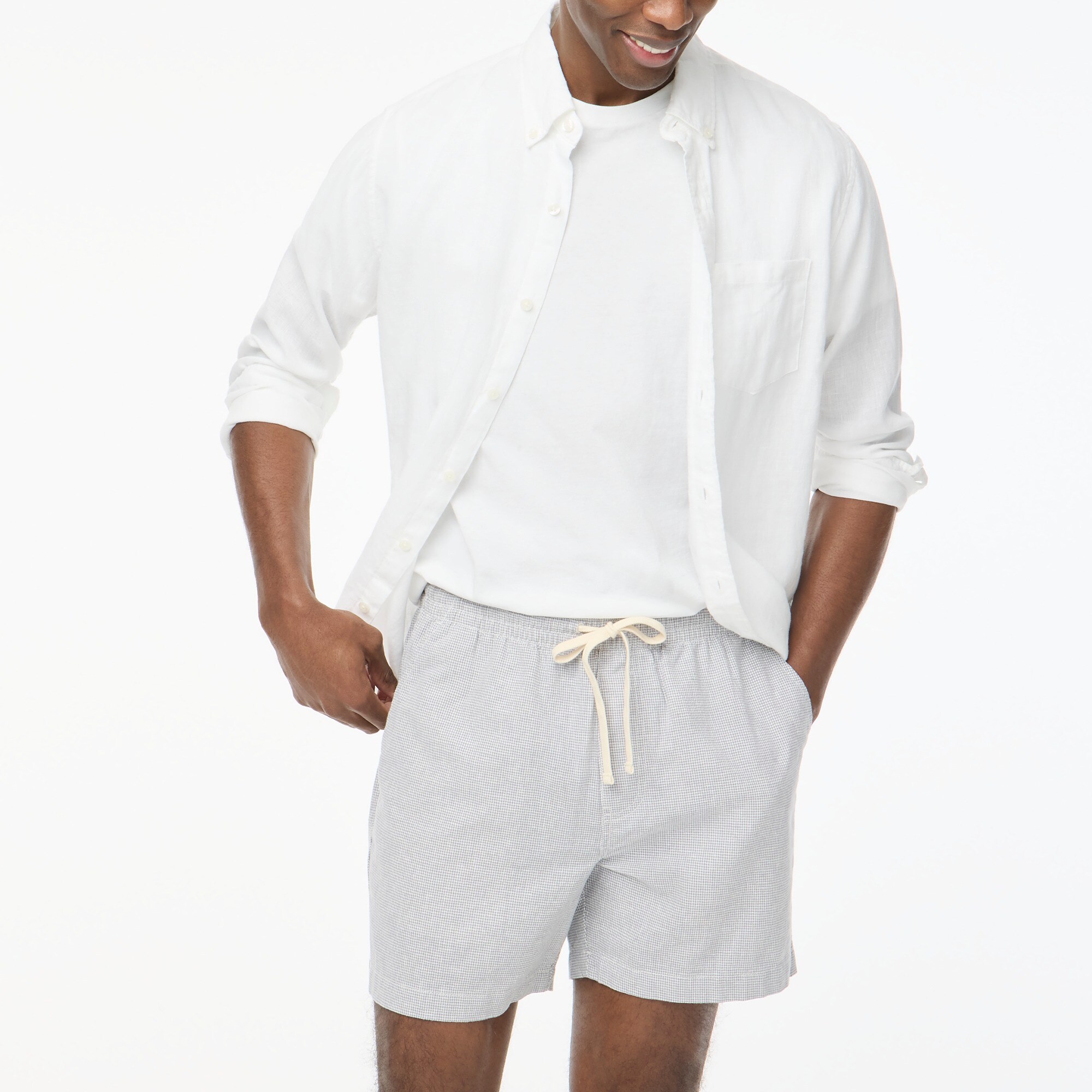  Linen-blend dock short