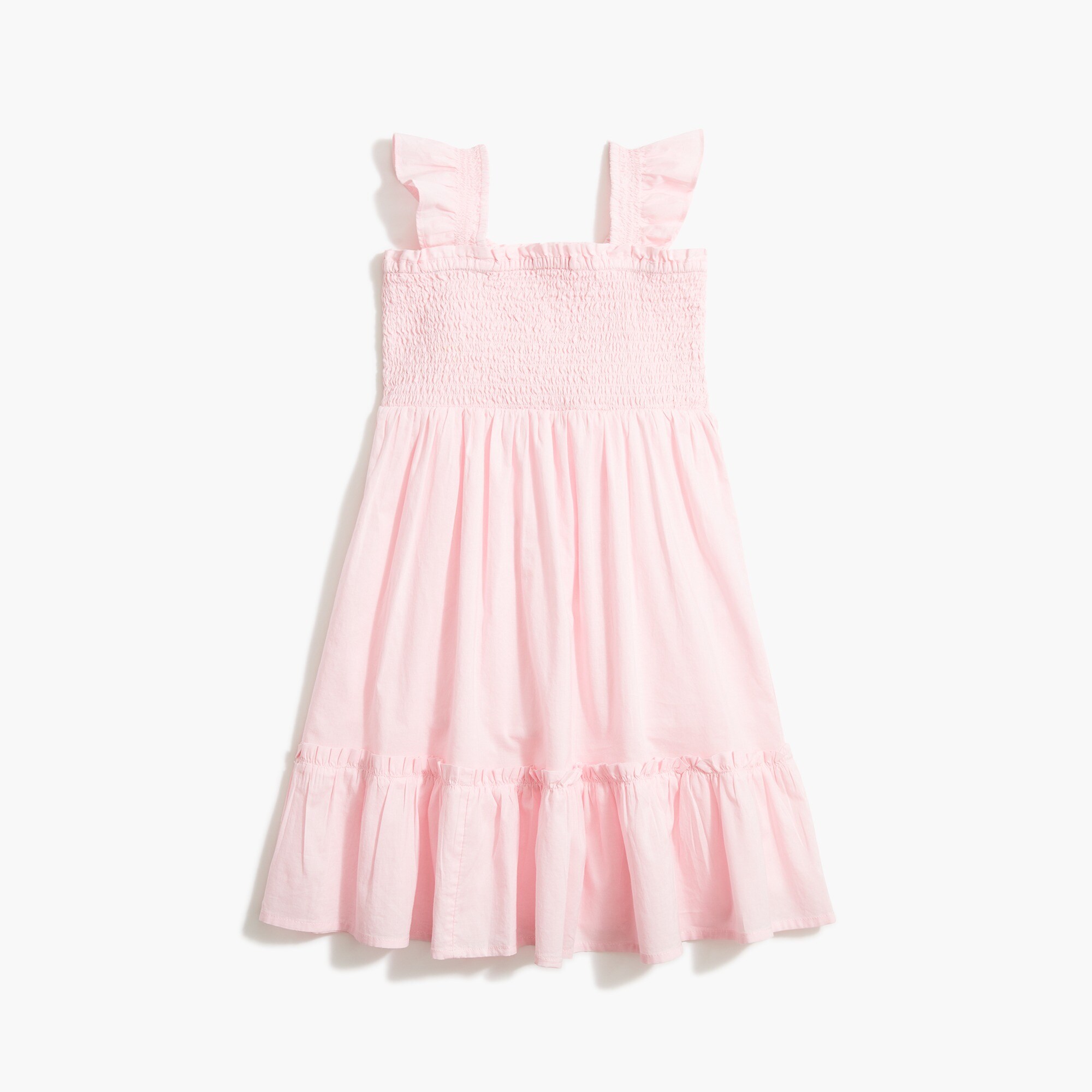 Girls' ruffle-sleeve tiered dress