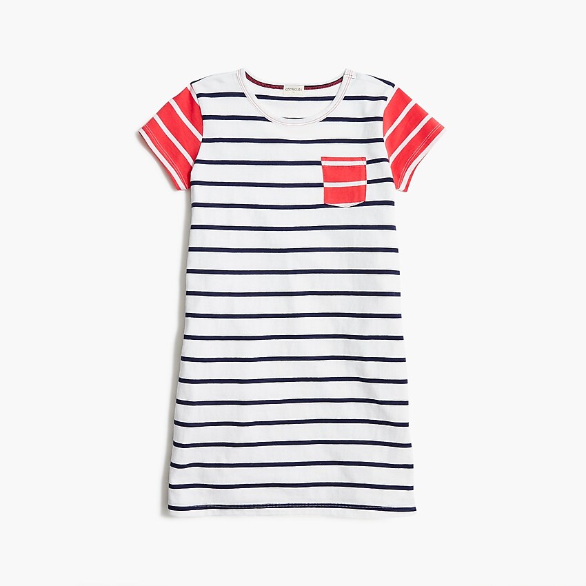 factory: girls' pocket t-shirt dress for girls, right side, view zoomed