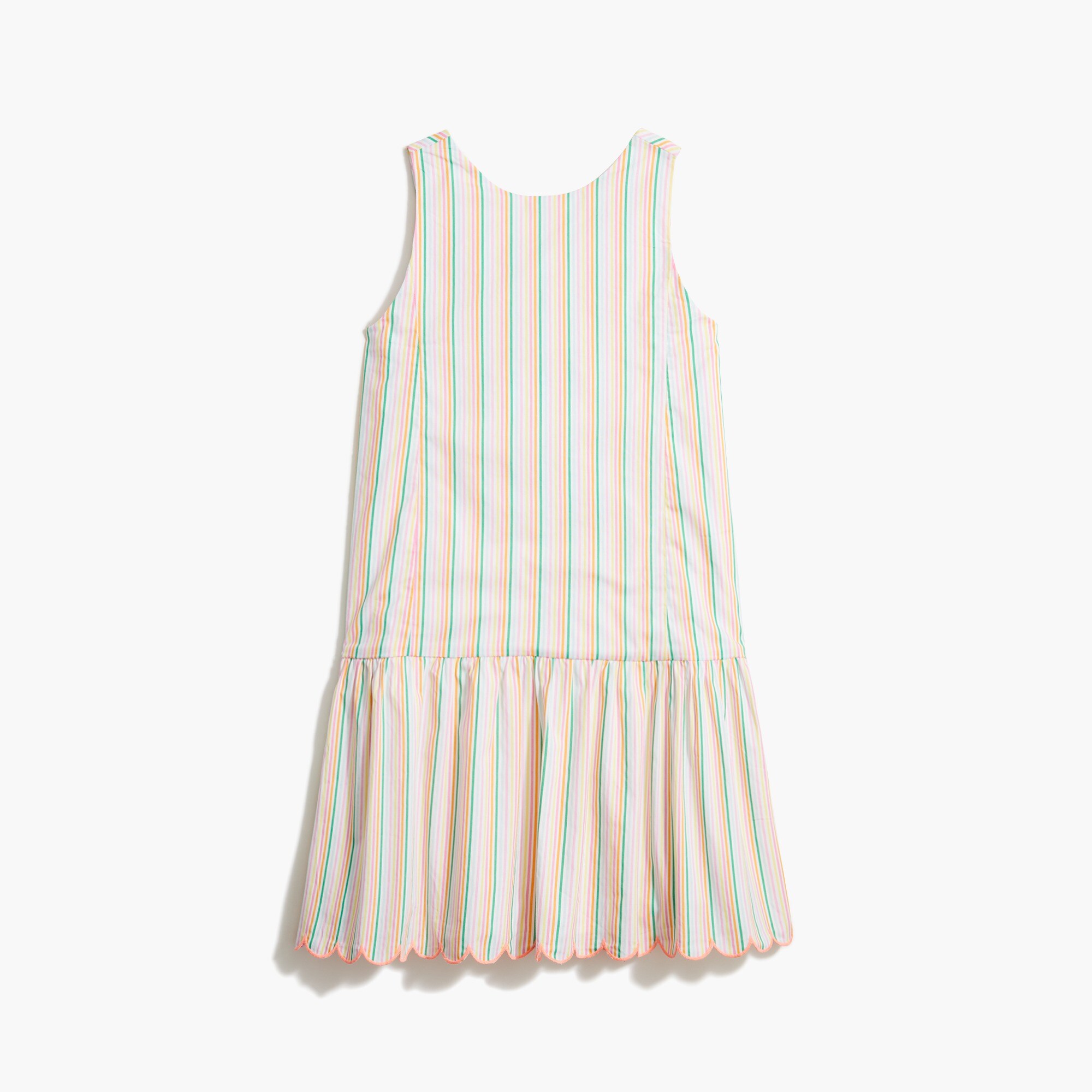 Girls' striped cotton-blend poplin dress