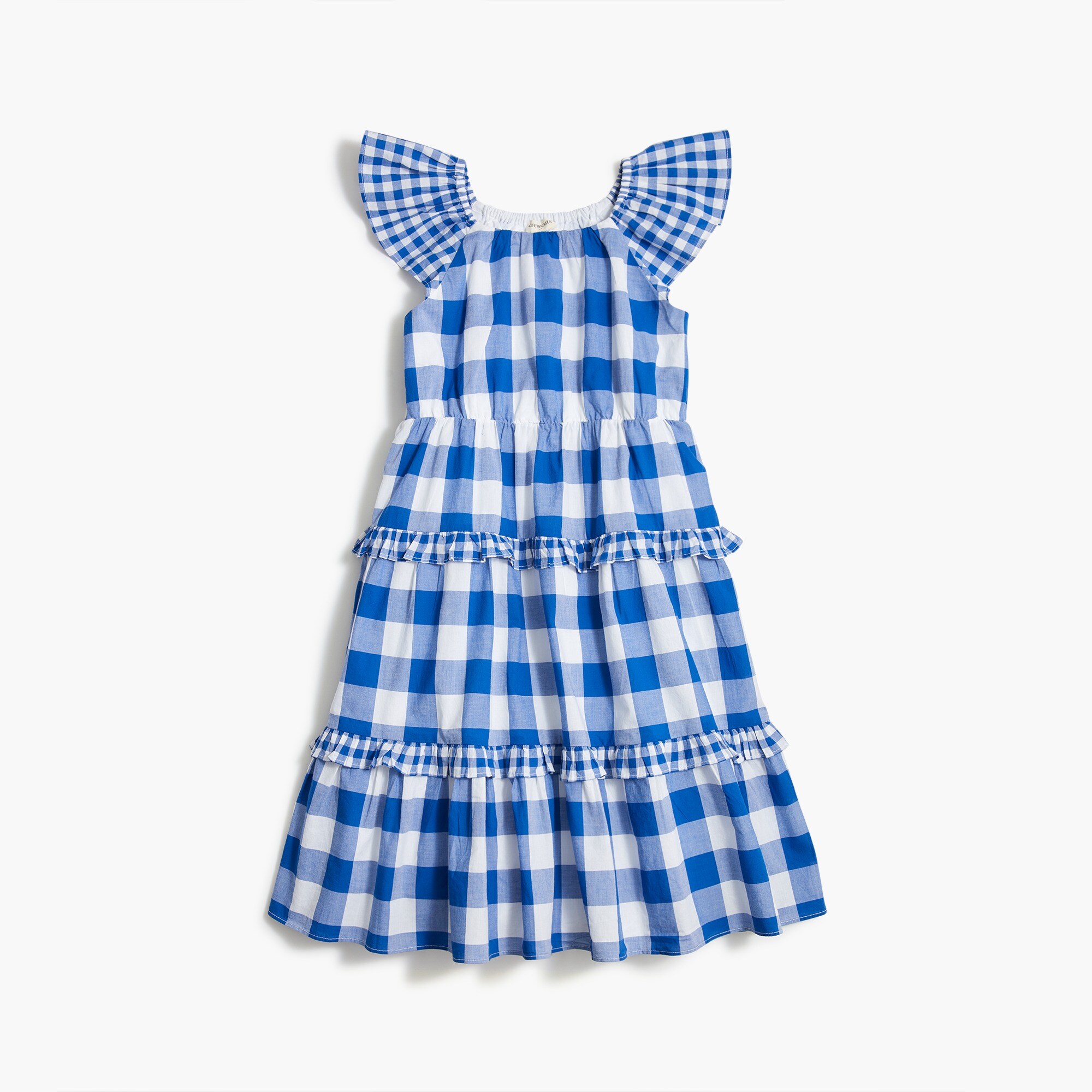 Girls' gingham mix dress