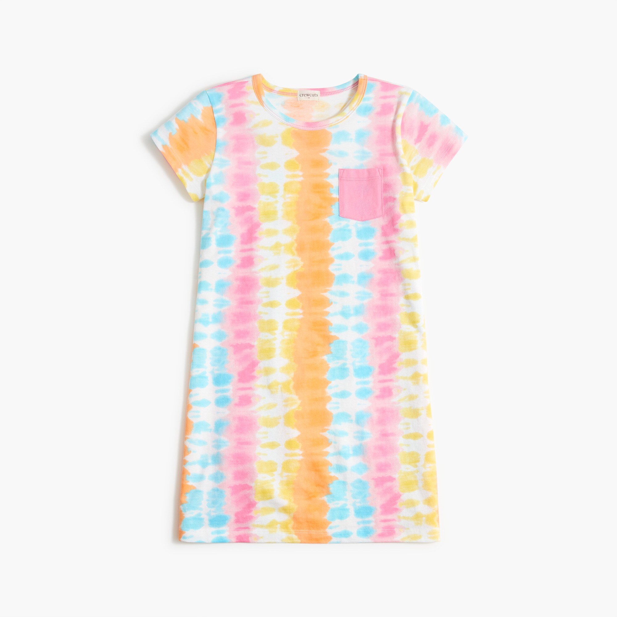 Girls' rainbow tie-dyed T-shirt dress