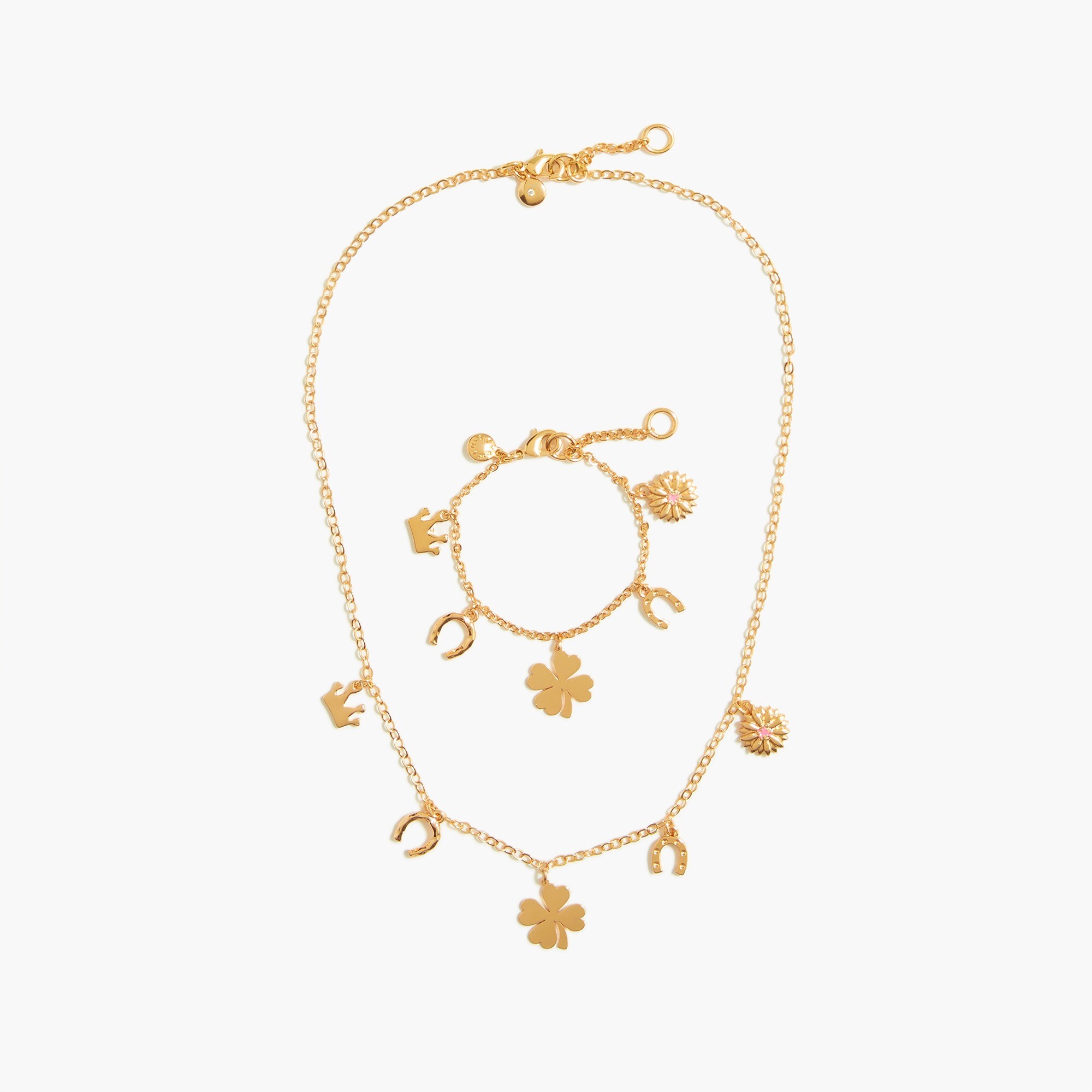 girls' charm necklace and bracelet set for girls