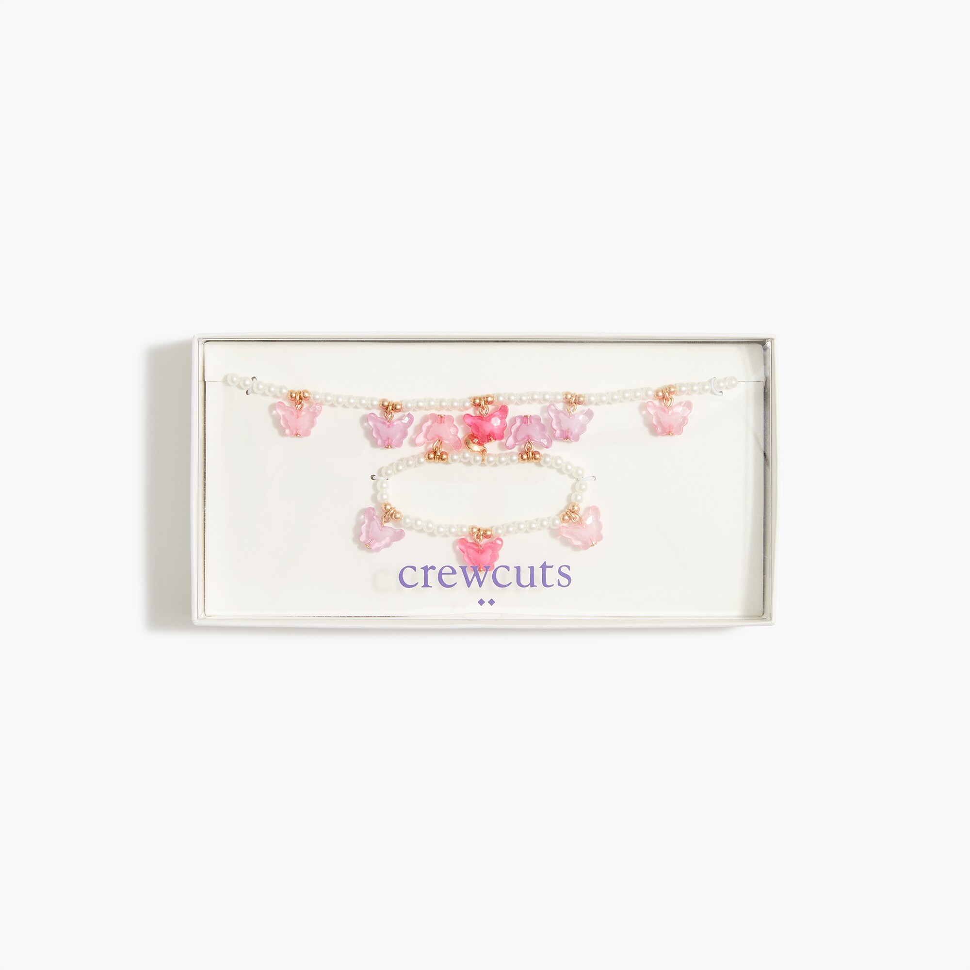 girls' butterfly necklace and bracelet set for girls