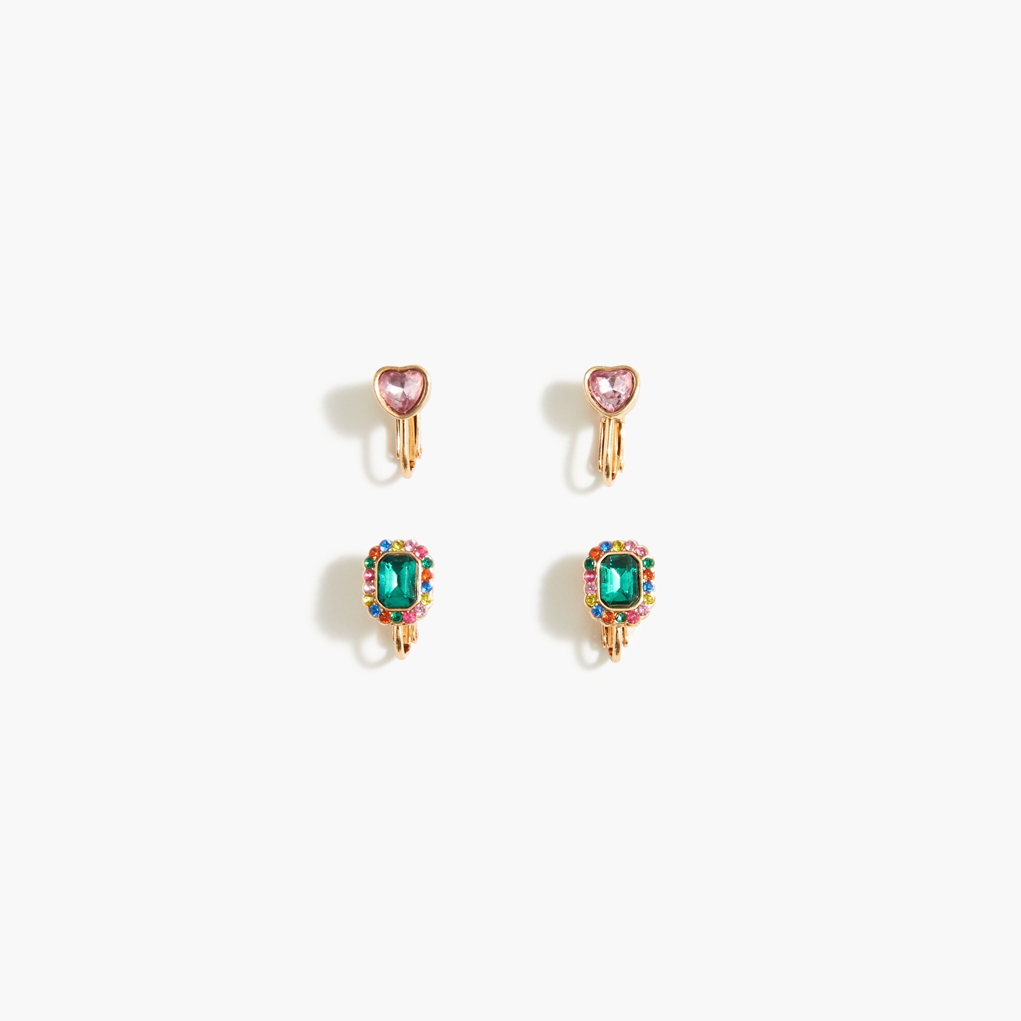 girls' clip-on heart earrings pack for girls