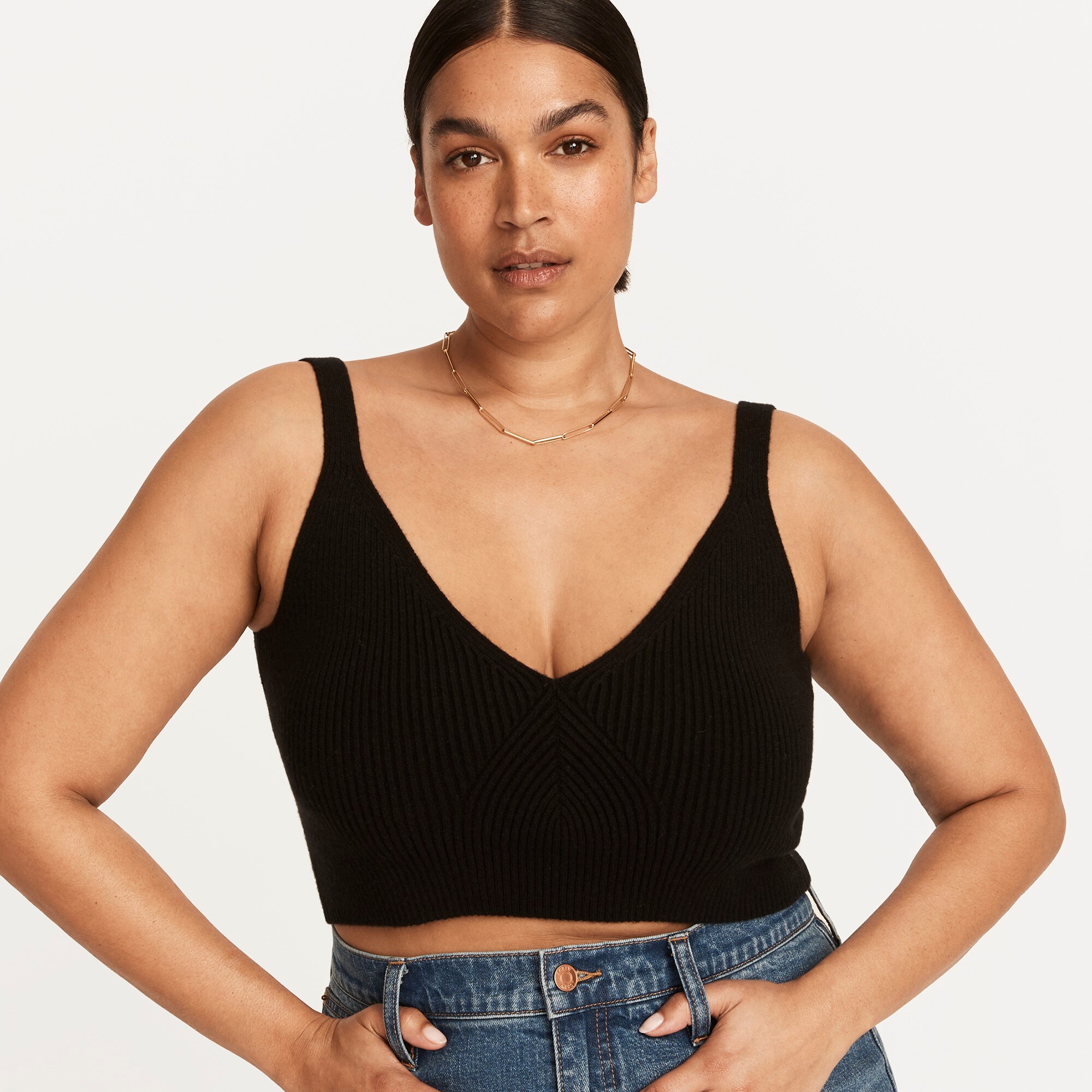 j.crew: cashmere-blend cropped sweater-tank for women