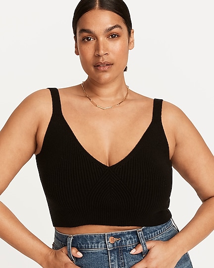 j.crew: cashmere-blend cropped sweater-tank for women
