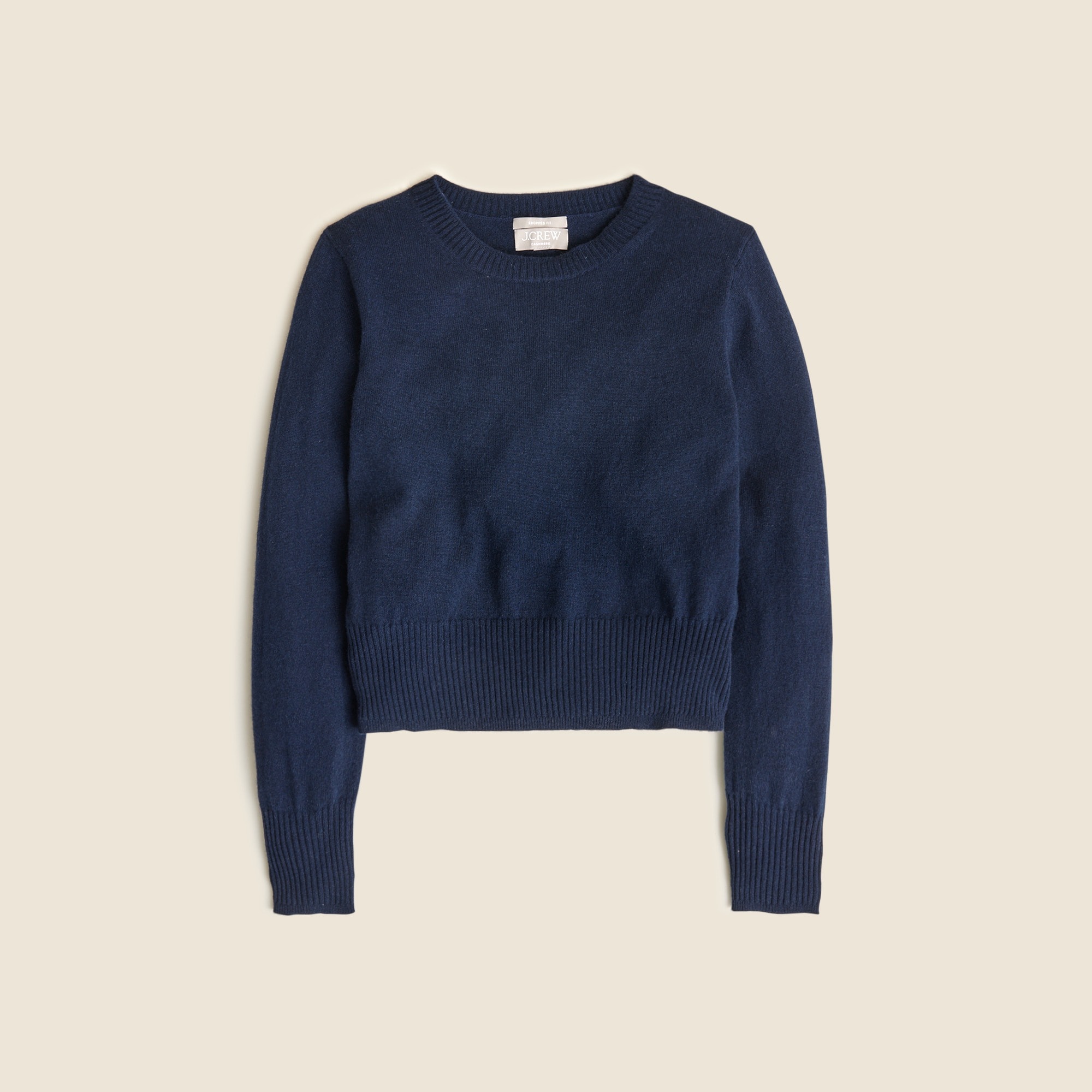 Cashmere shrunken crewneck sweater