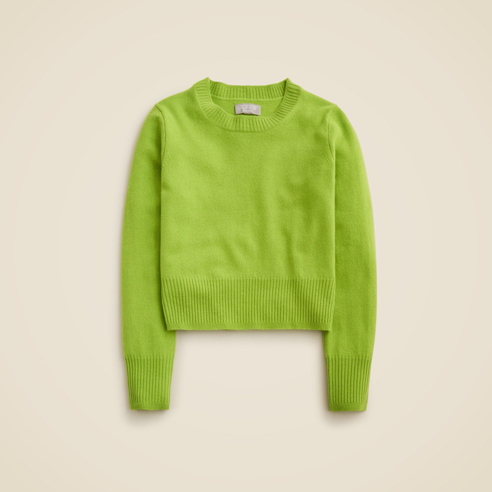 Cashmere shrunken crewneck sweater