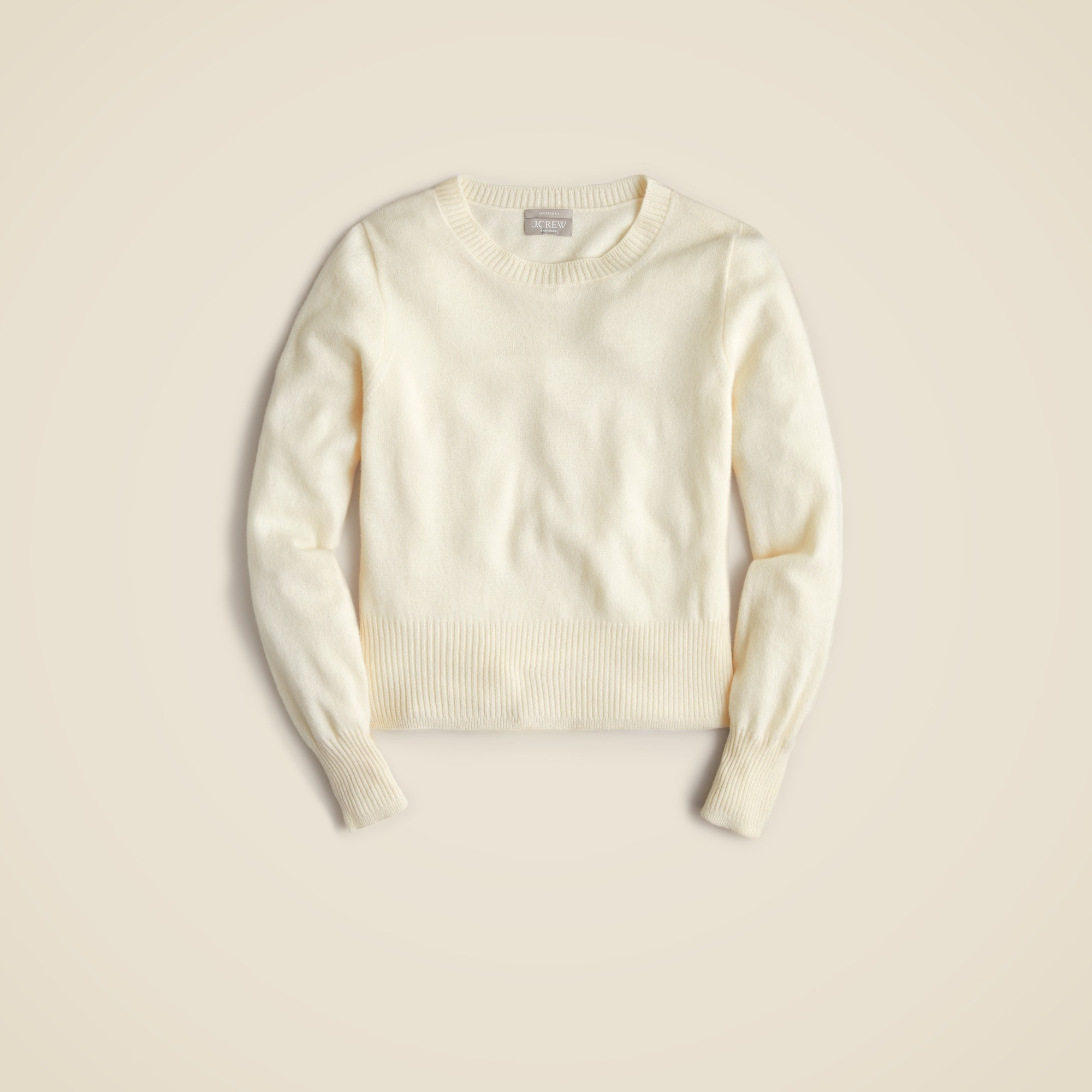 Cashmere shrunken crewneck sweater
