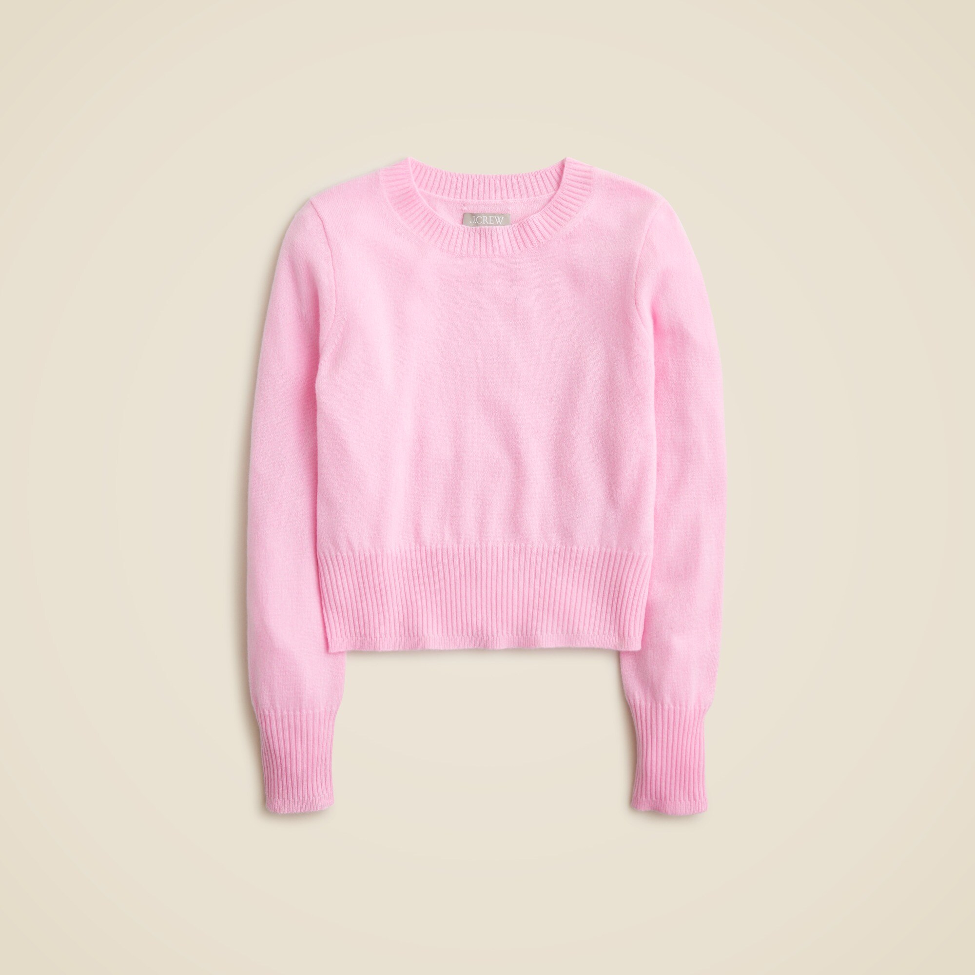 Cashmere shrunken crewneck sweater