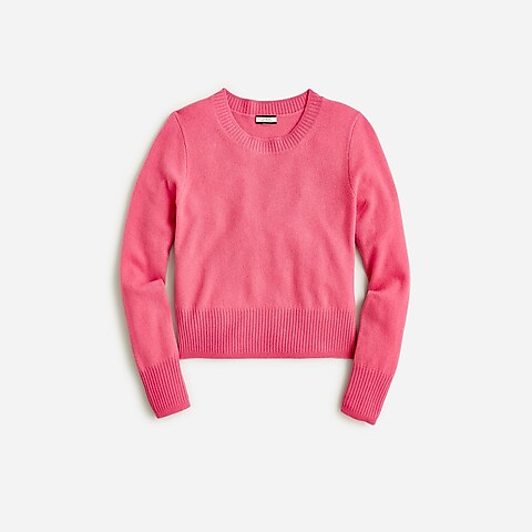 womens Cropped cashmere crewneck sweater