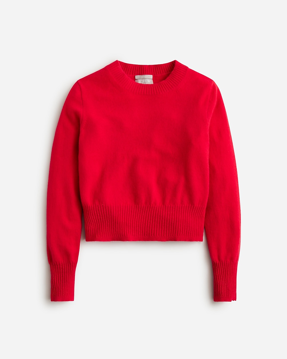 Cashmere shrunken crewneck sweater