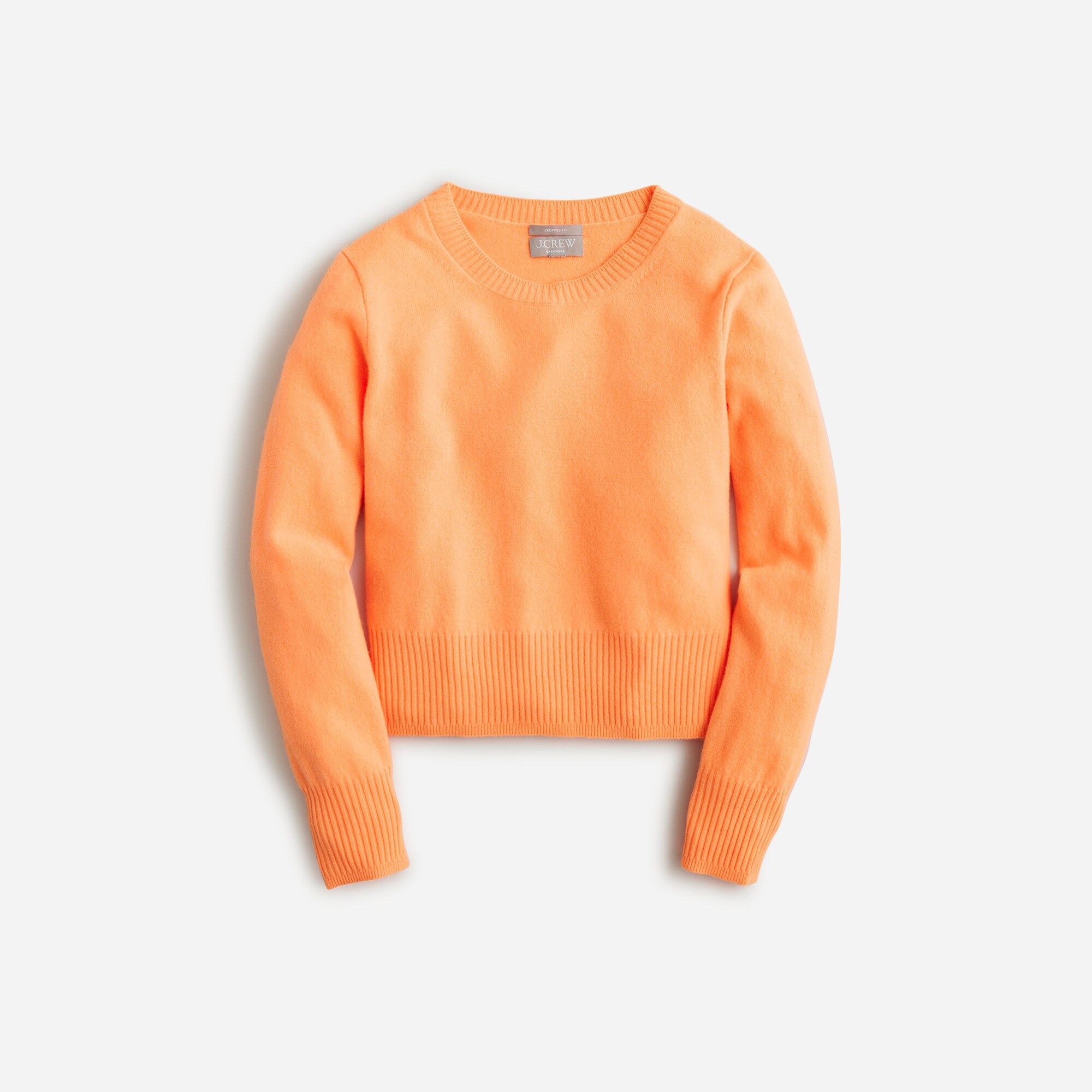 womens Cropped cashmere crewneck sweater