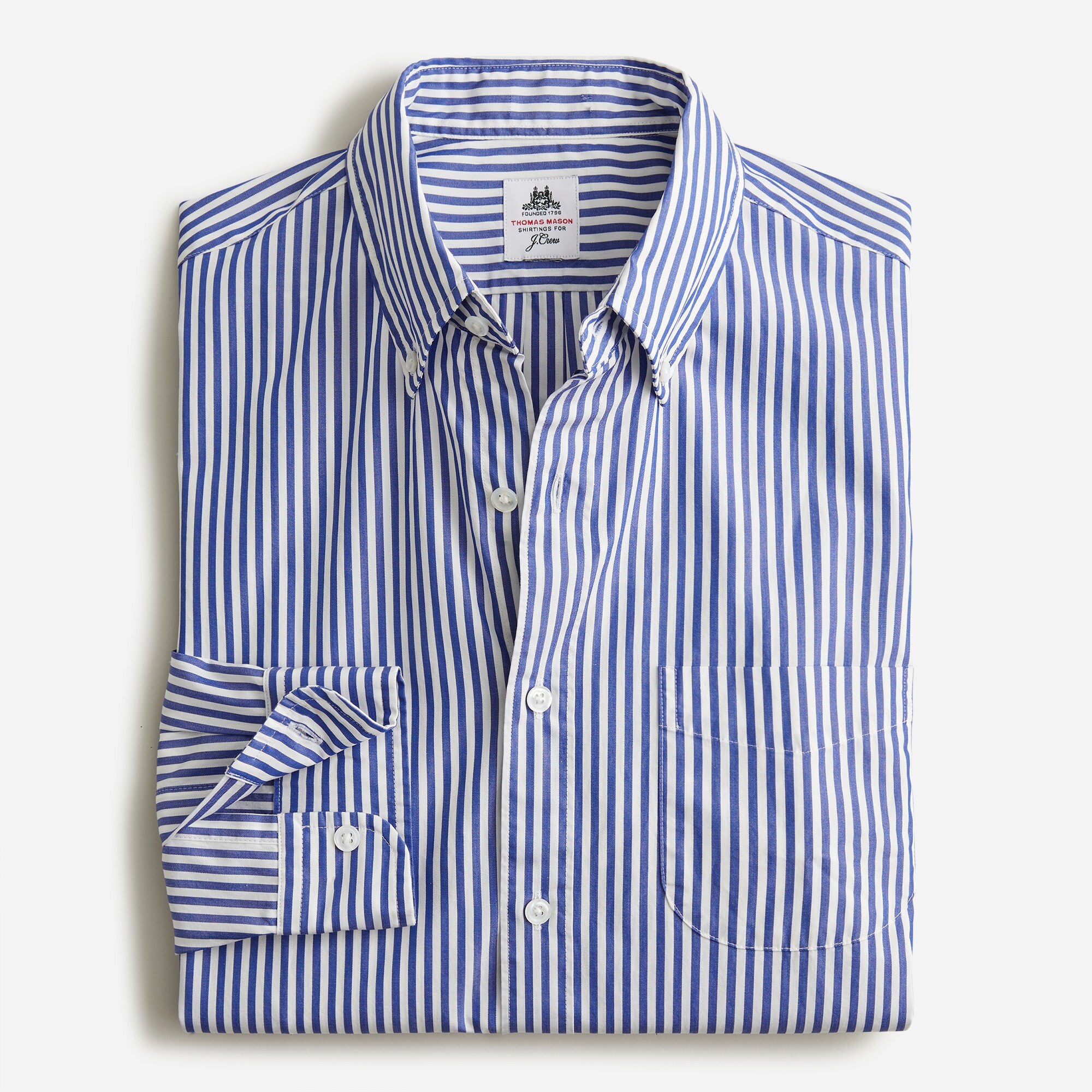 j.crew: thomas mason® for j.crew washed poplin shirt for men, right side, view zoomed