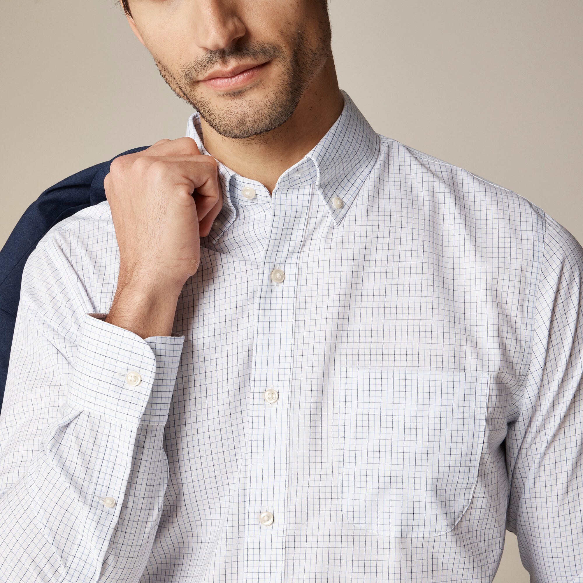 Bowery wrinkle-free dress shirt with button-down collar