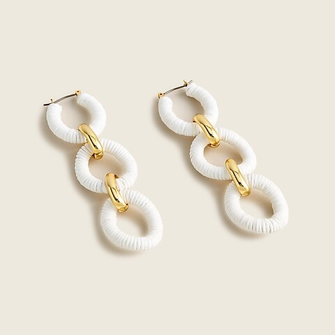 womens Cotton raffia-wrapped chain earrings