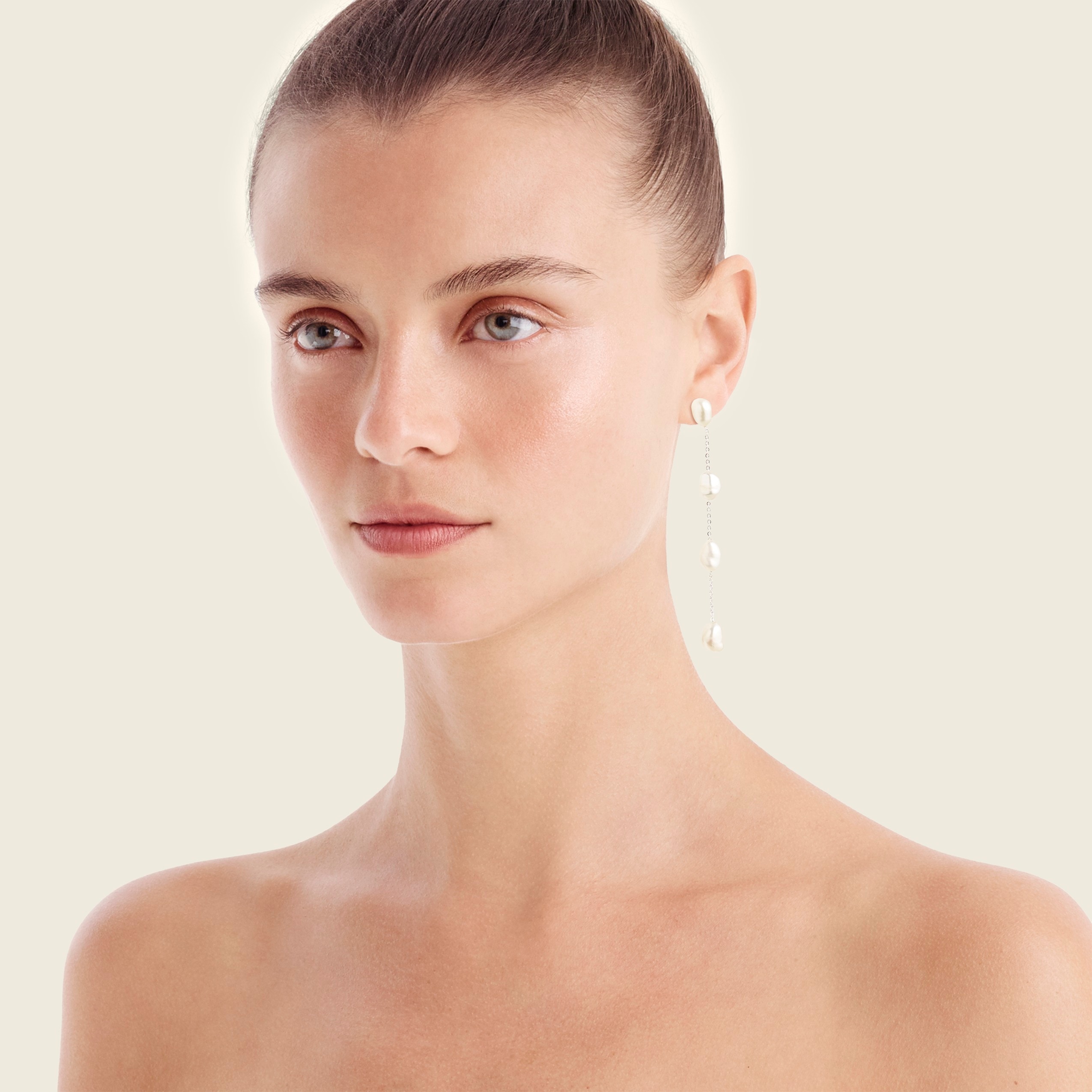 Freshwater pearl drop earrings