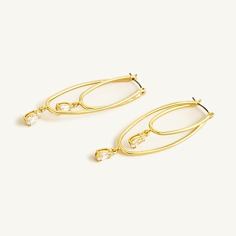  Gold-plated double-hoop earrings with freshwater pearls