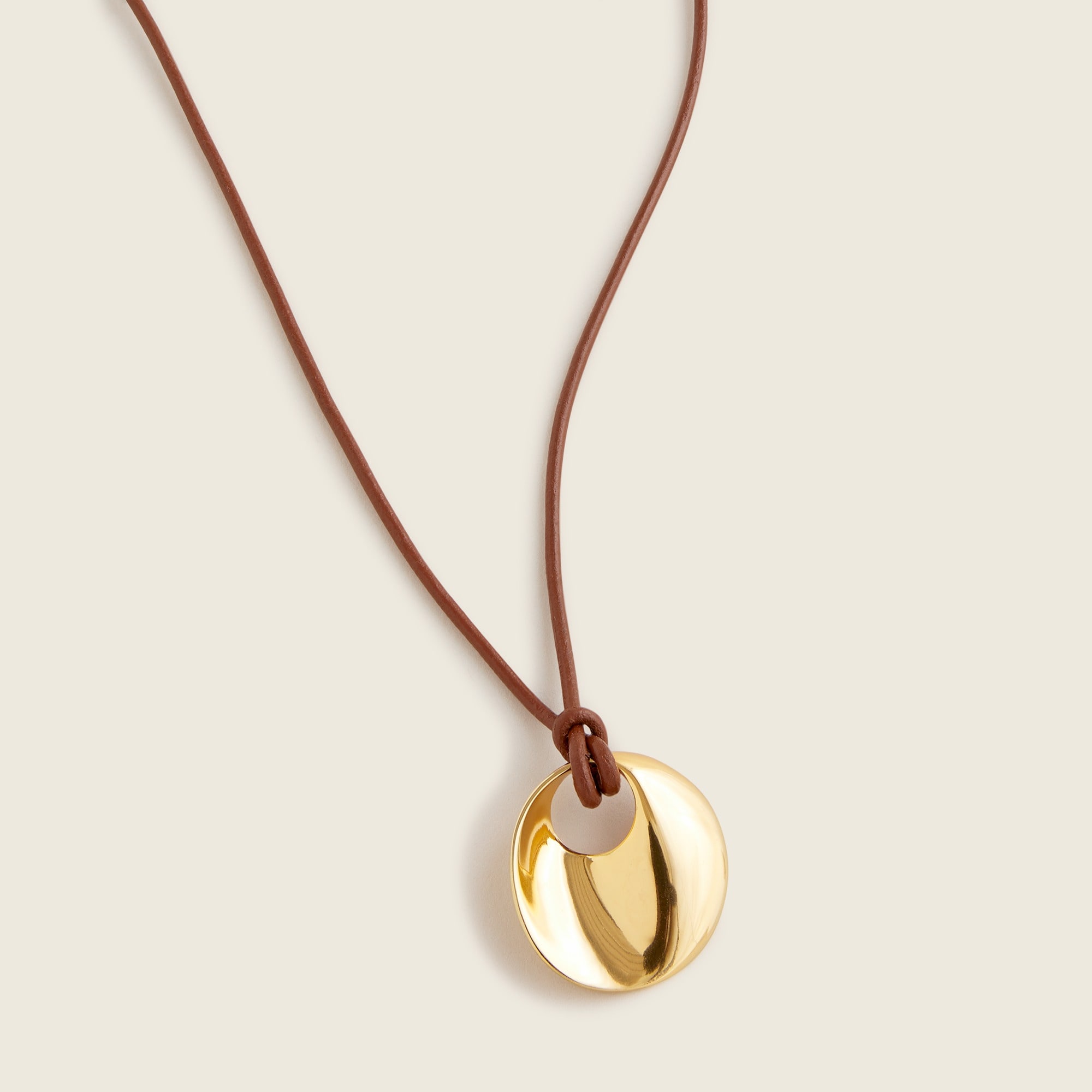 J.Crew: Leather Cord Pendant Necklace For Women
