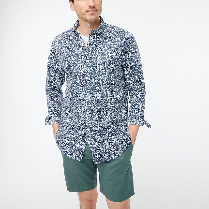 factory: classic floral flex casual shirt for men, right side, view zoomed
