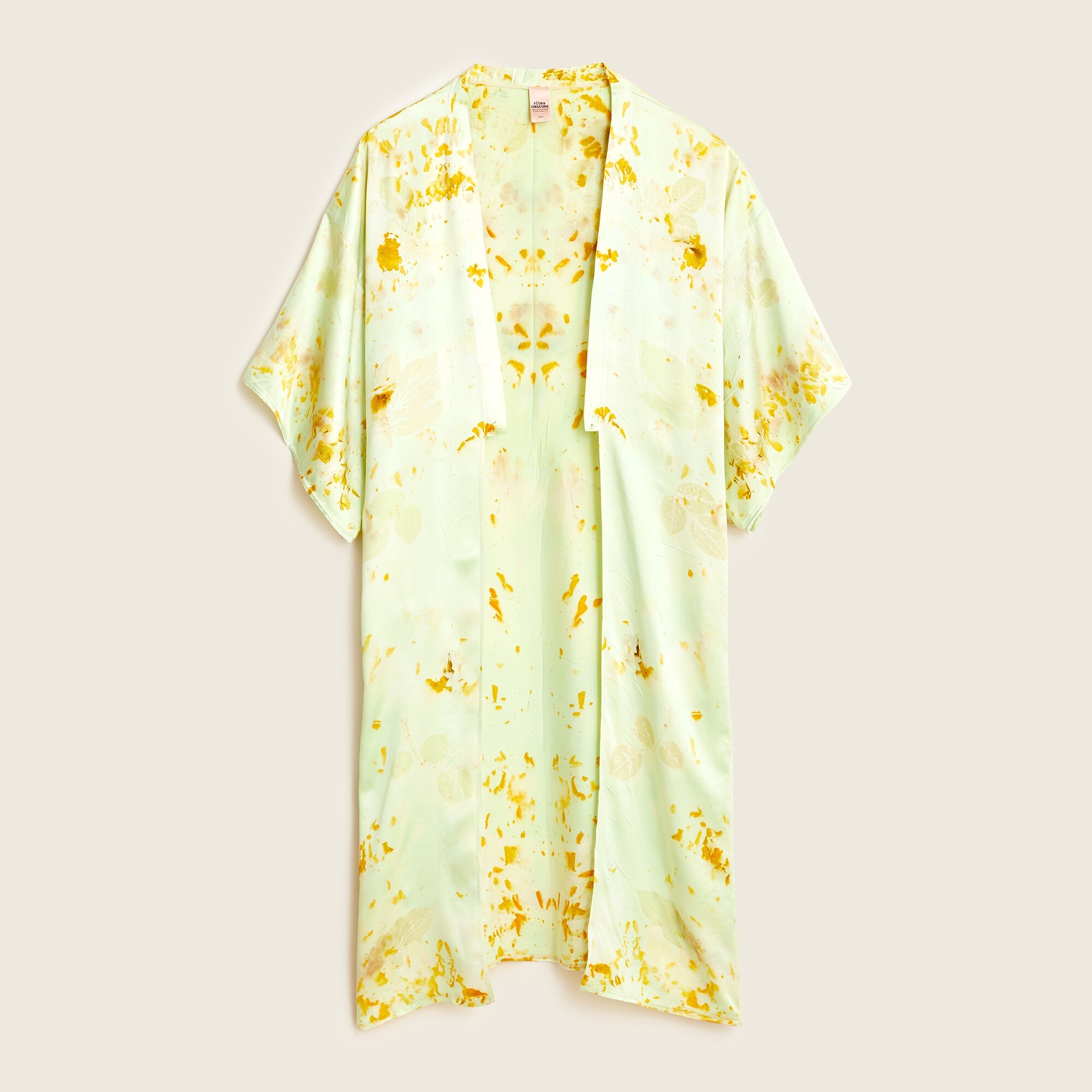 Limited-edition Flora Obscura X J.Crew silk robe in hand-dyed print