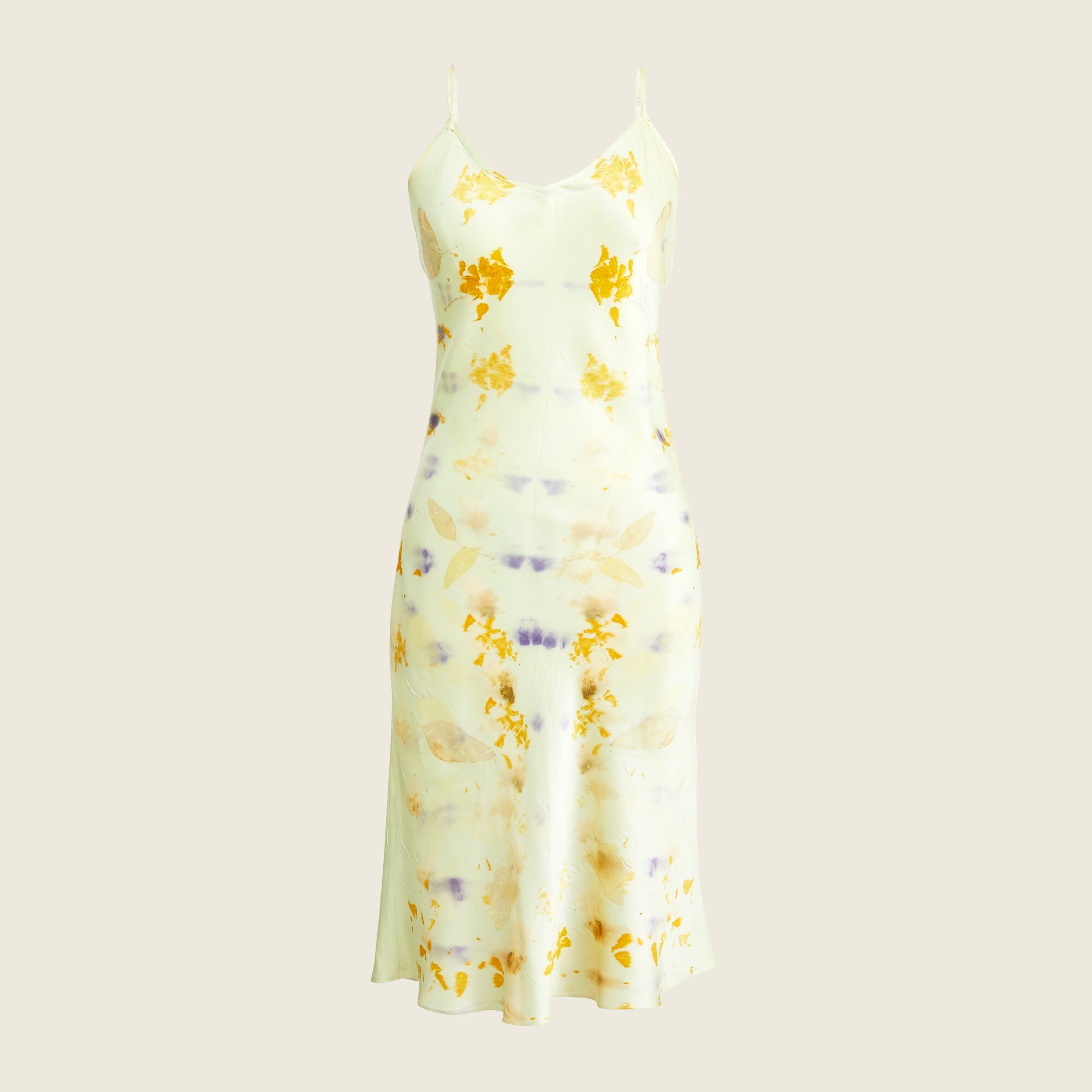 Limited-edition Flora Obscura X J.Crew silk slip dress in hand-dyed print