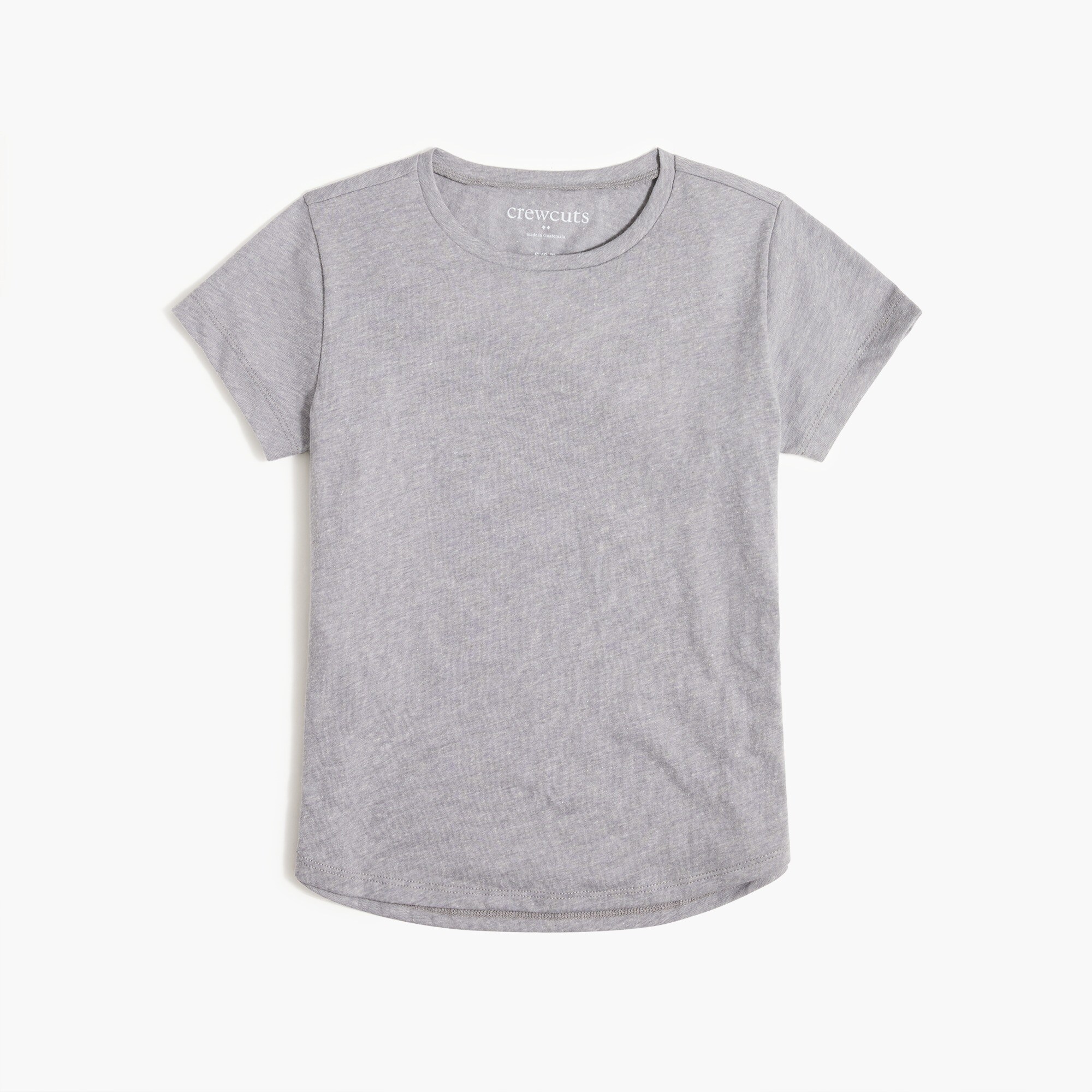 girls' heathered tee with shirttail hem for girls