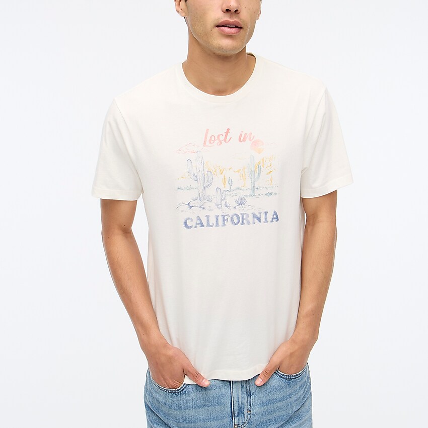 factory: lost in california graphic tee for men, right side, view zoomed
