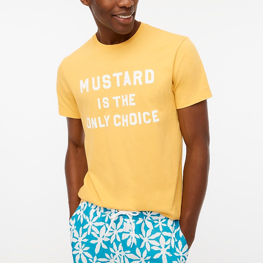 factory: mustard only graphic tee for men, right side, view zoomed