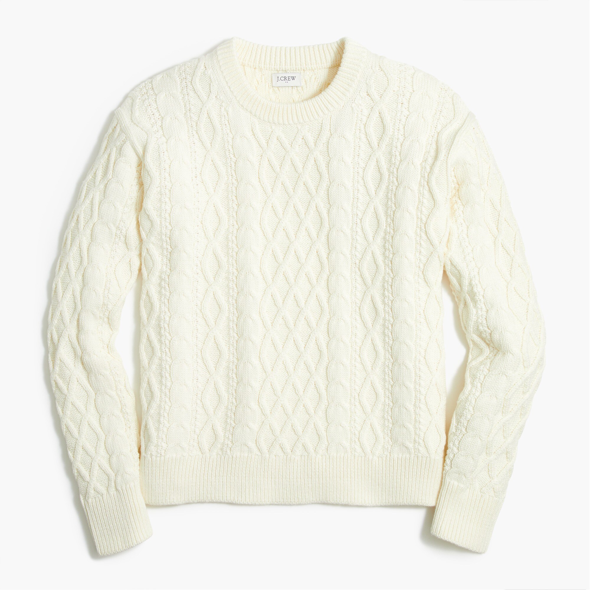 Cable crewneck sweater
