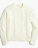 Cable crewneck sweater