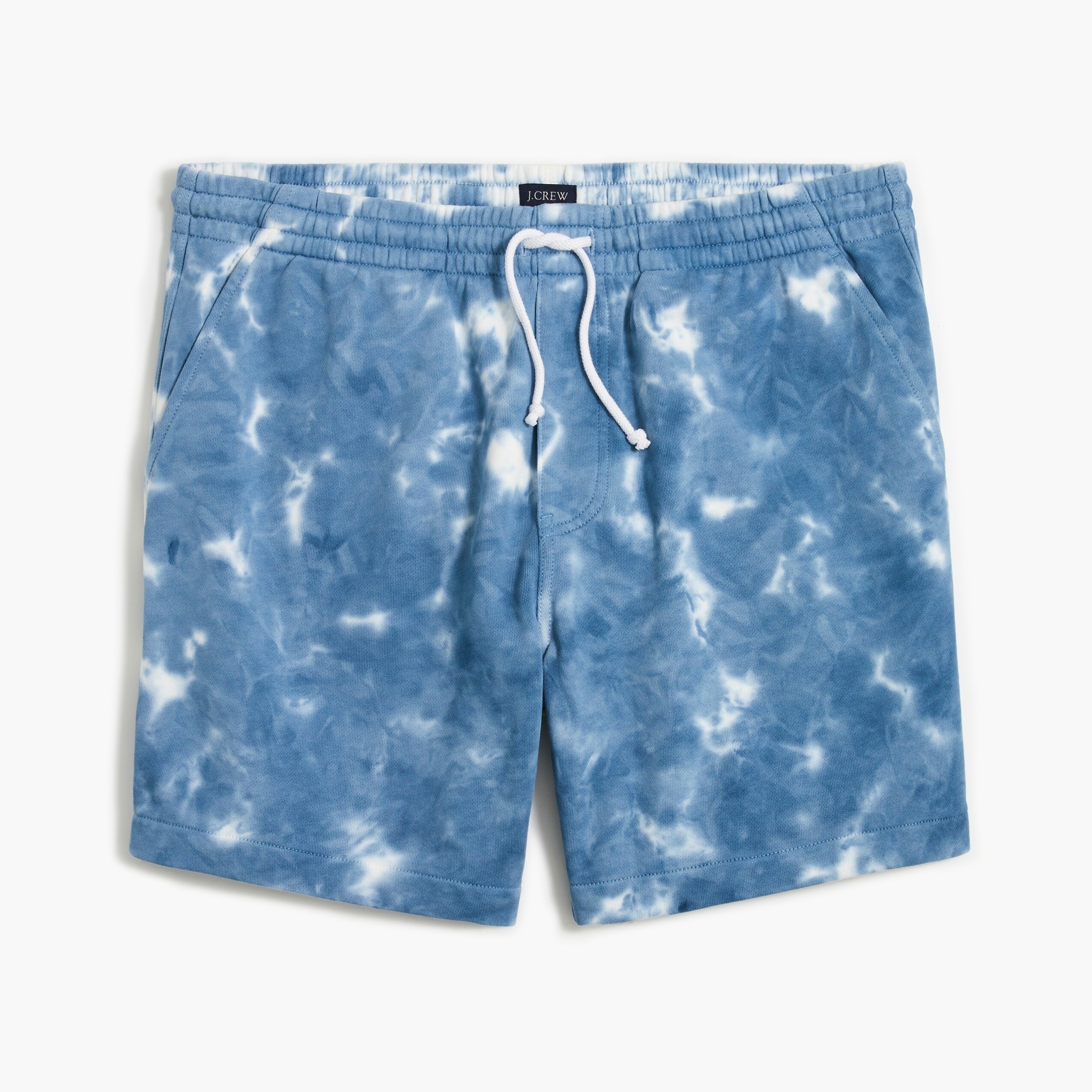 Tie-dyed cotton terry dock short