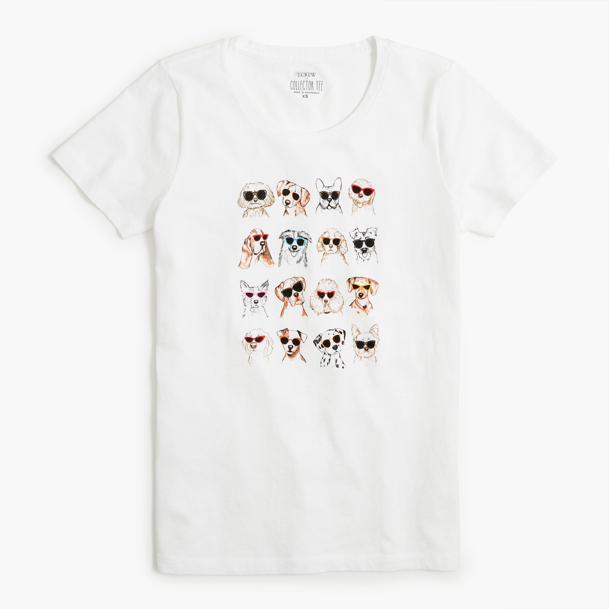 dogs with sunglasses graphic tee for women
