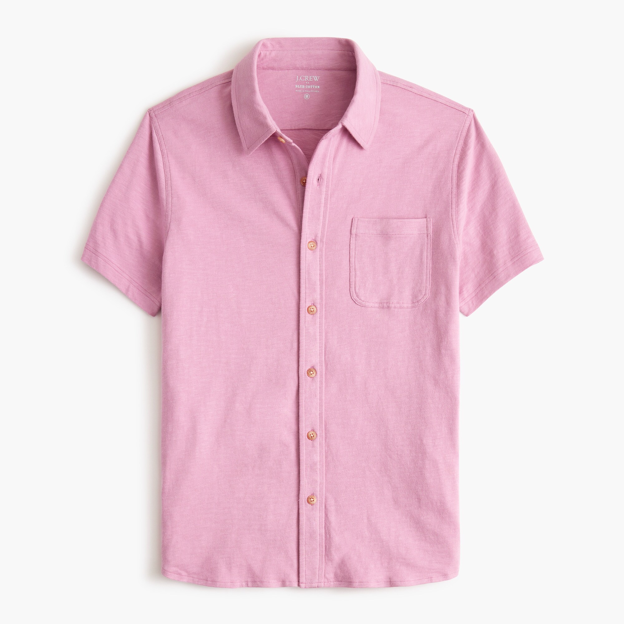 mens Short-sleeve knit button-down shirt