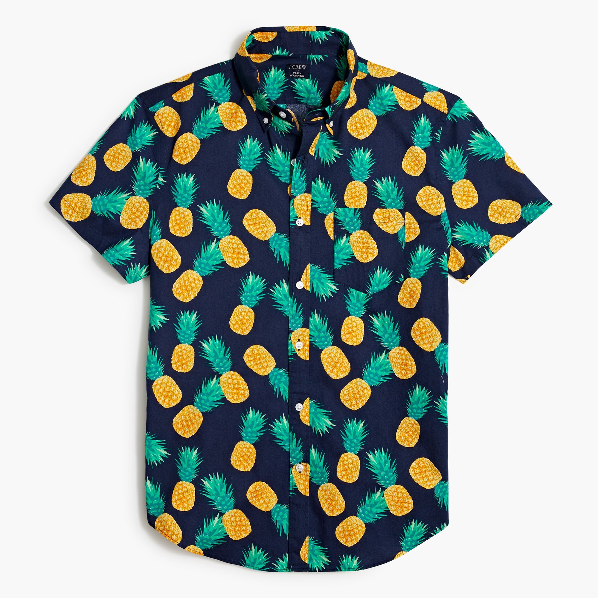slim pineapple flex casual shirt for men