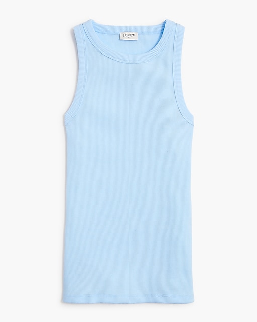 womens High-neck ribbed tank top