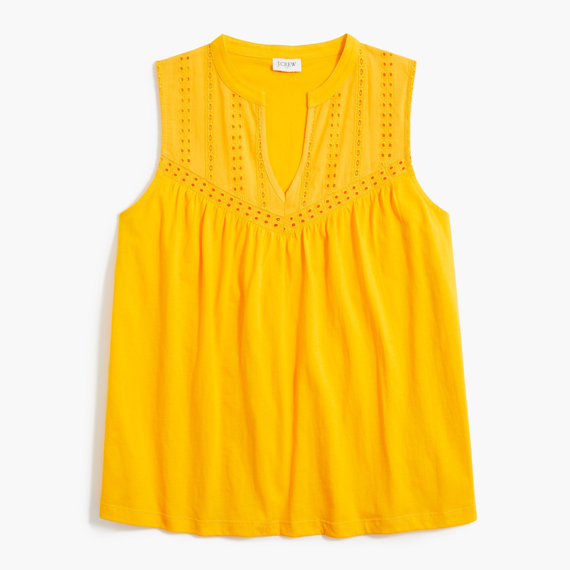 Eyelet cotton tank top