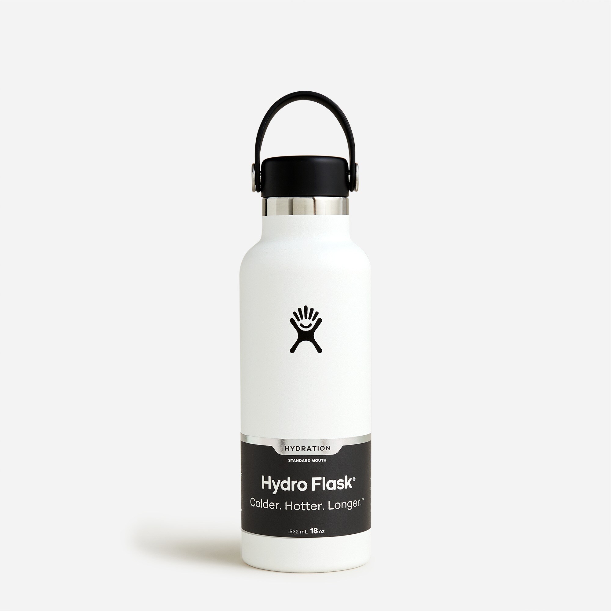 Hydro Flask 18 OZ Wide-Mouth White Water Bottle With Hydro Flip Lid