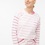 Striped crewneck pocket sweatshirt