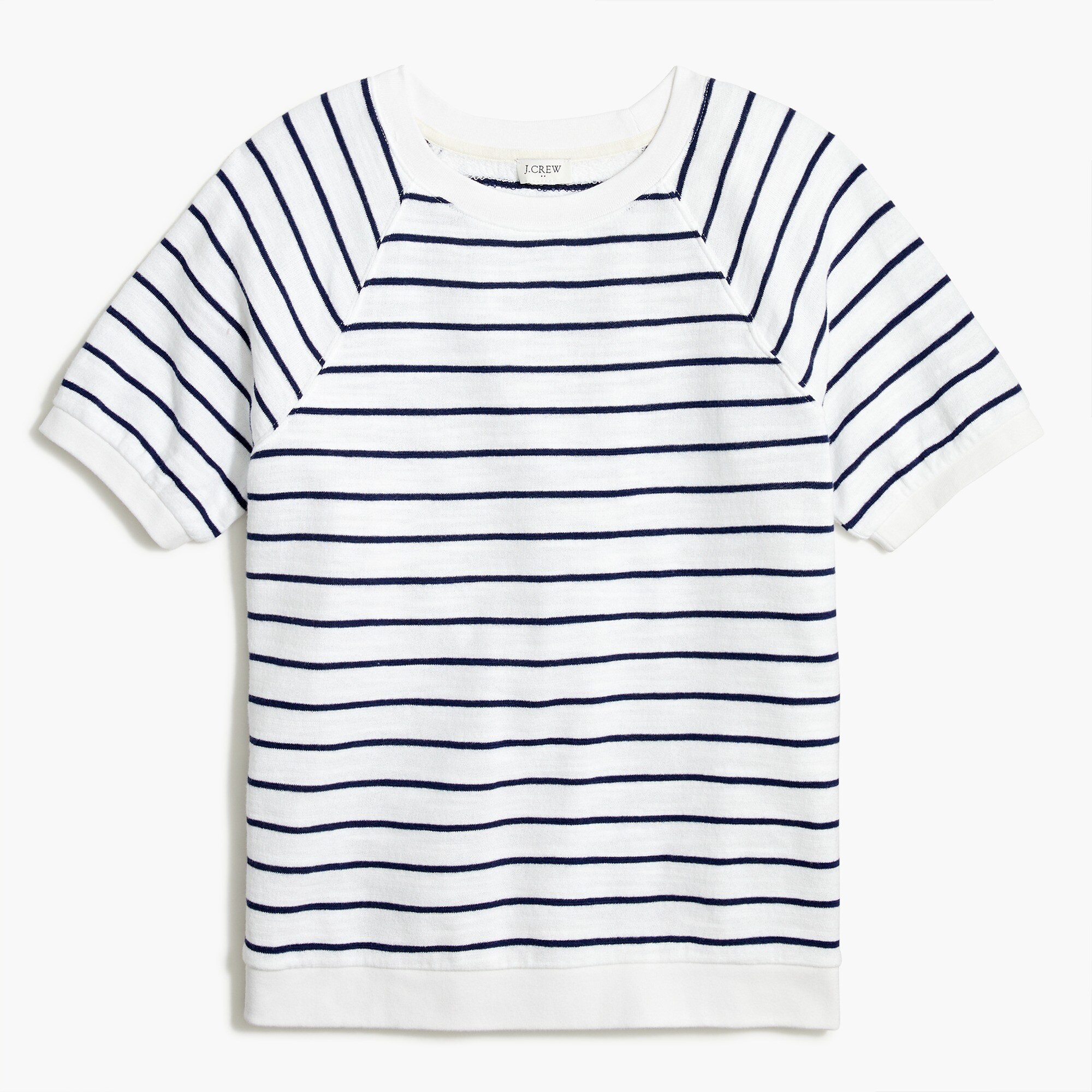 Short-sleeve cotton terry sweatshirt