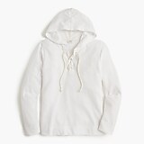 Towel terry lace-up hoodie