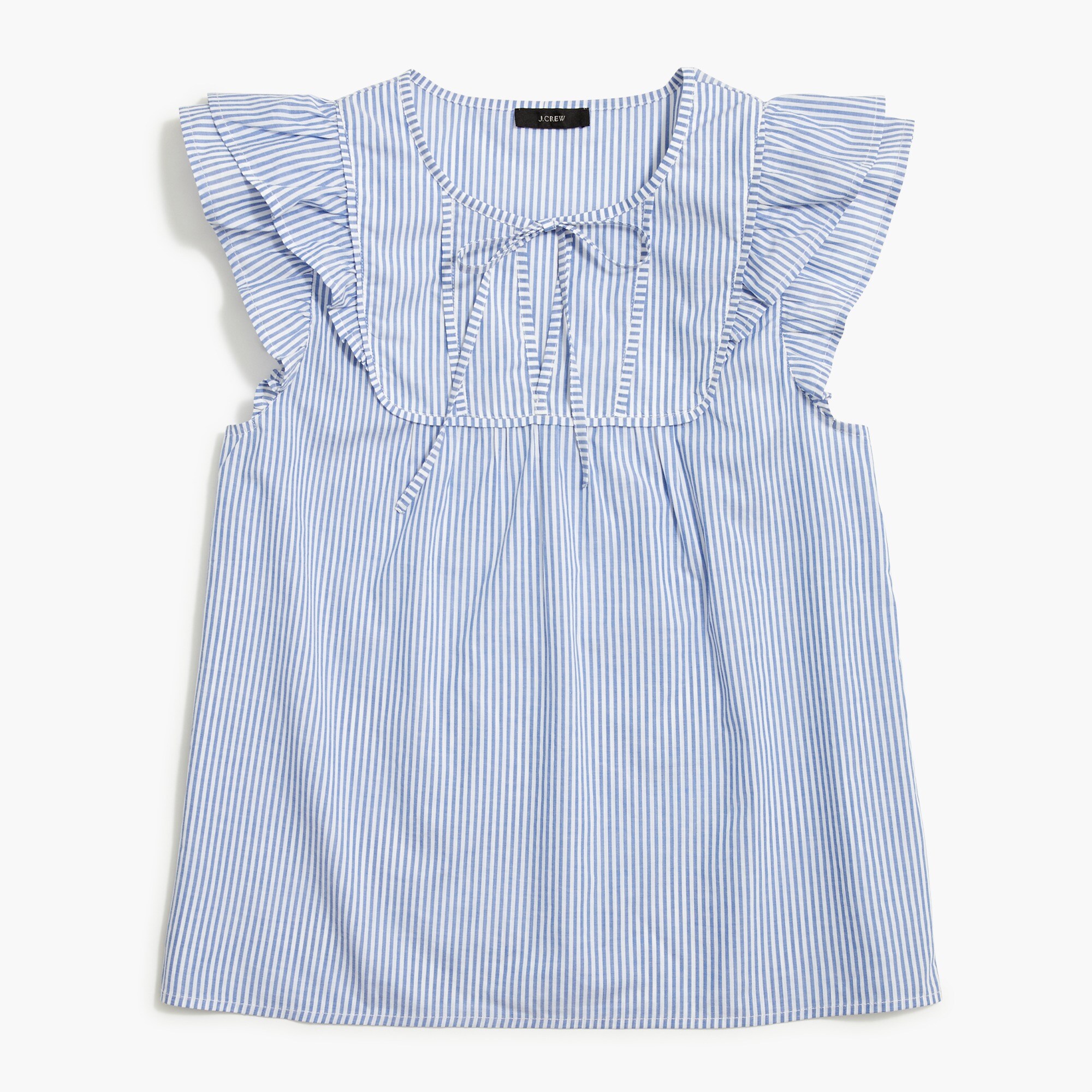 flutter top with bib trim for women